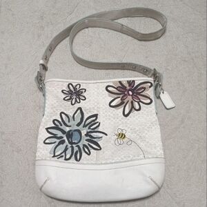 Coach white signature bumblebee bag purse
